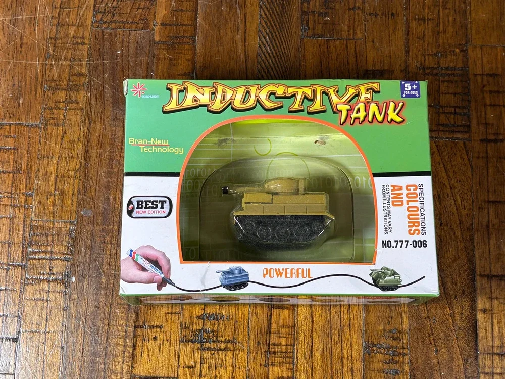 Inductive Toy Tank, Follows Drawn Marker Line, Learning Creativity Green Army